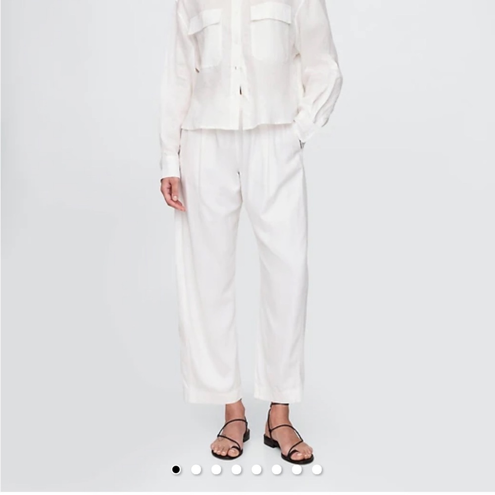 GAP mid rise linen Barrel Pants